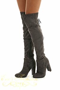 Lace Up Over the knee boots Grey