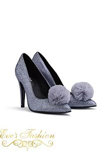 Fashion Chic Heels Glitter Silver Front