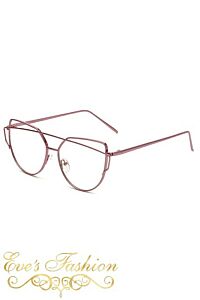 Cateye Glasses Clear Pink