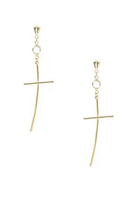 Ettika Thin Cross Earrings In Gold