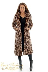 Eve Teddy Coat Leopard Front