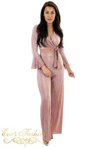 Eve Selene Glam Flare Pants Pink Front