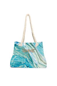 Aqua Licious Marble Dragonfly Beach Bag
