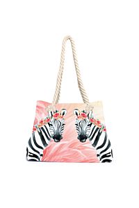 Aqua Licious Zebra Boho Beach Bag