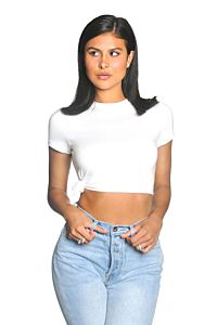 LA Sisters Knot Cropped Top White Front