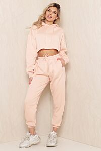 Eve Amber Cropped Joggingsuit Peach Front