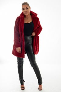 Eve Chloe Button Coat Red