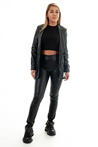 Eve Milana Croco Leather Split Pants Black 