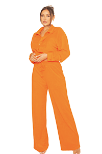 LA Sisters Towel Pants Orange Front