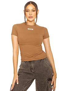 LA Sisters Short Sleeve Essential Top Brown 