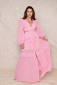 Eve Yacht Dress Long Pink Front 1