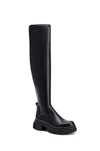 Eve Leather Overknee Boots Black