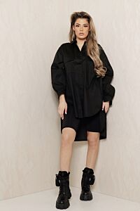 Eve Say When Oversized Blouse Dress Black Front