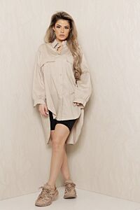 Eve Say When Oversized Blouse Dress Nude Front