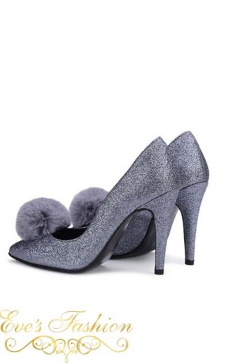 Fashion Chic Heels Glitter Silver