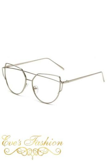 Cateye Glasses Clear Silver