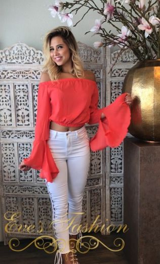 Beau Flare Top Coral