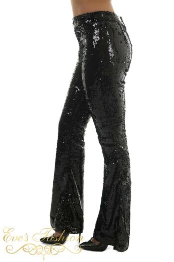 Eve Sequin Flare Pants Side