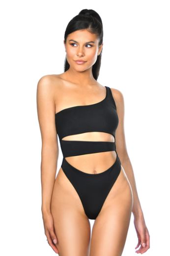 LA Sisters Cut Out Swimsuit Black