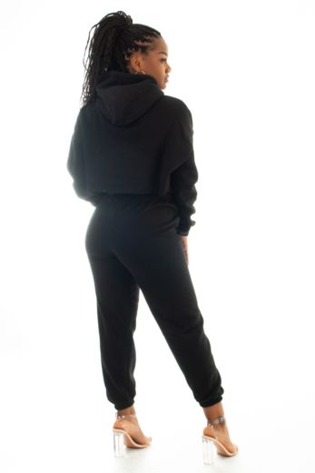 Amber Cropped Joggingsuit Black