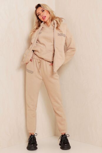 Eve Famous Tracksuit 3 Piece Nude Front