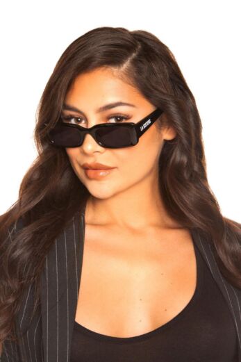 LA Sisters Rectangular Sunglasses Black Front