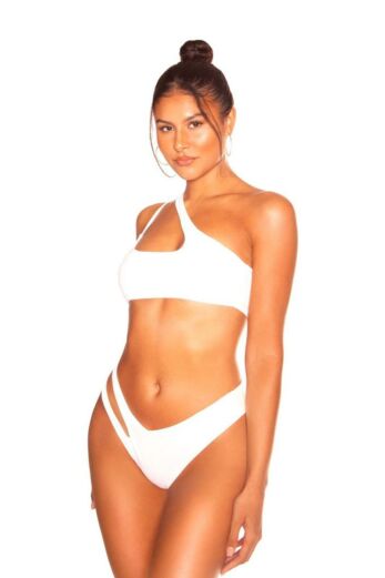LA Sisters Cut Out Bikini White Front