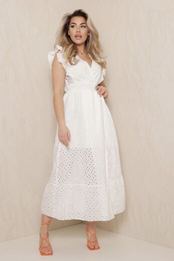 Barbados Ruched Dress White