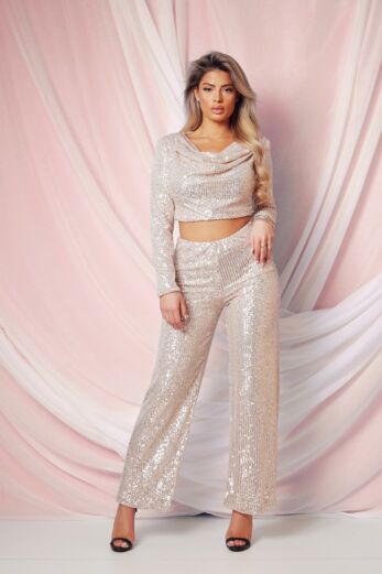 Holliday Sequin Two Piece Silver