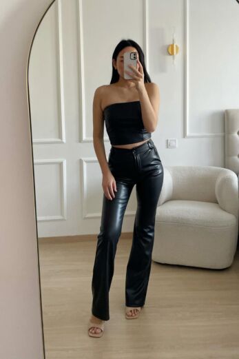 Ruby Rose Leather Pants Black front
