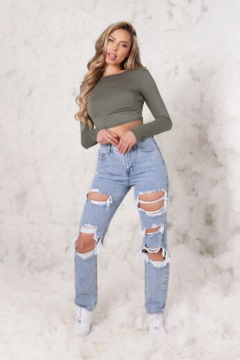 Everything you Need Top Khaki Front