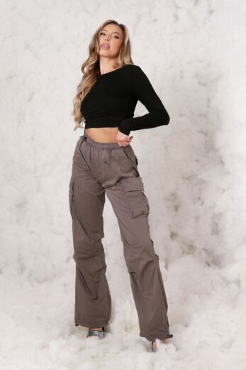 Eve Fly with me Cargo Pants Grey Front