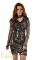 Eve Exclusive Faye Sequin Dress Black/ Gold Close