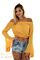 Beau Flare Top Oker Close Front