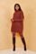 Eve May Knitted Turtle Neck Sweater Dress Brown Front