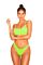 LA Sisters Crinkle Low Back Bikini Lime Green Front