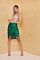 Eve Samara Satin Skirt Emerald Green Front Pose