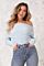 Eve Cozy Knitted Off Shoulder Bodysuit Sky Blue close